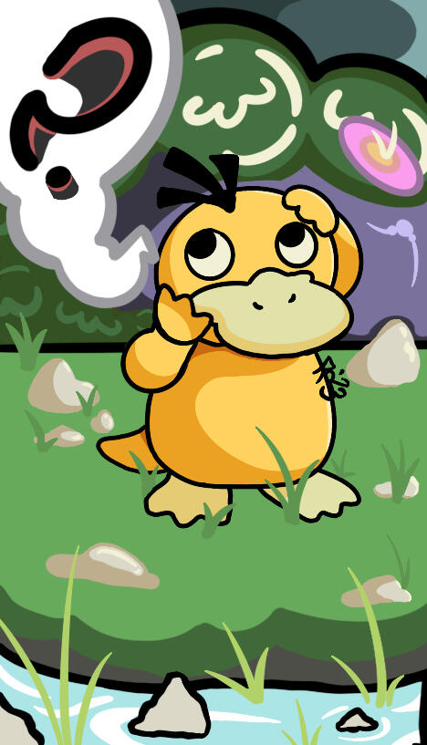 Little pokemon doodle of Psyduck