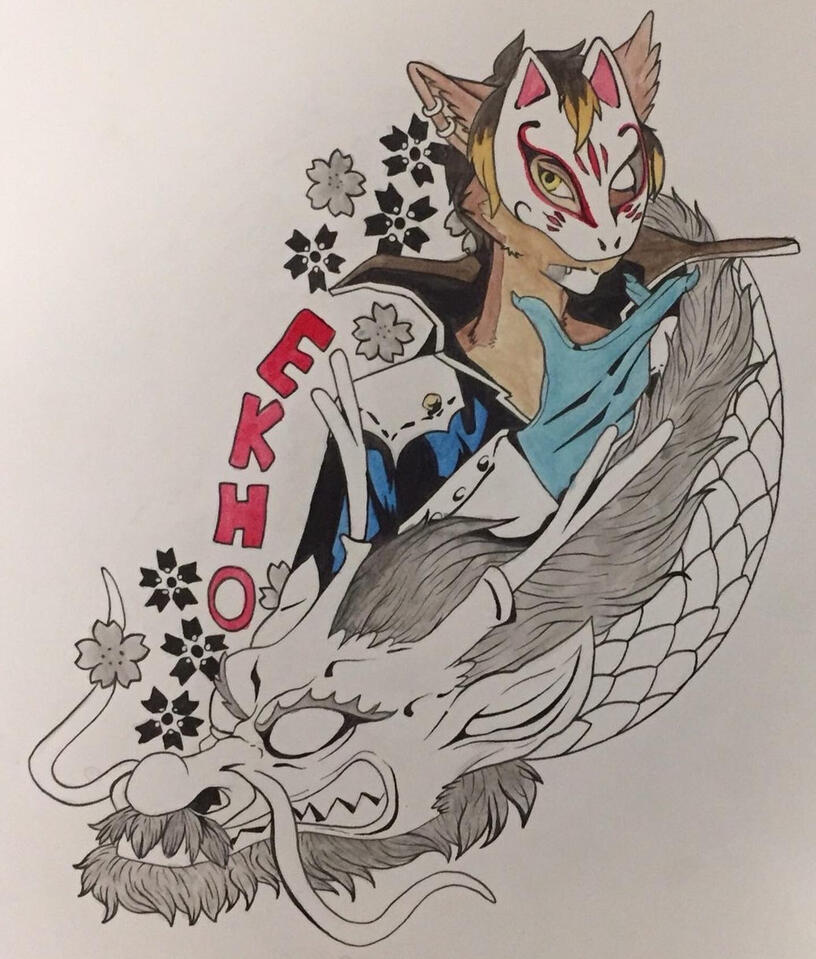 Watercolor and Pen and Ink traditional badge example